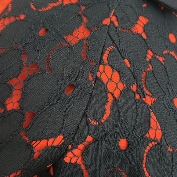 Lace Front Navy/Red Blouse - Picture 6 of 9